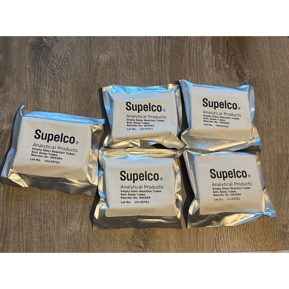Supelco 504394 Empty Glass Reaction Tubes 6mL PTFE Frit Lot of 15 New